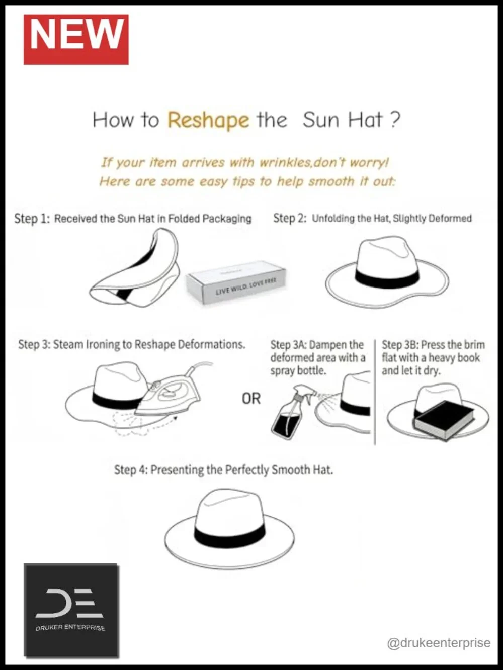 Packable Unisex Fedora Sun Hat - Breathable Panama Hat for Travel Beach